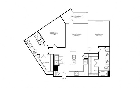 B4 Floor Plan at Addison Medical Center Apartments, San Antonio, 78229